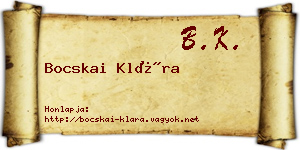 Bocskai Klára névjegykártya